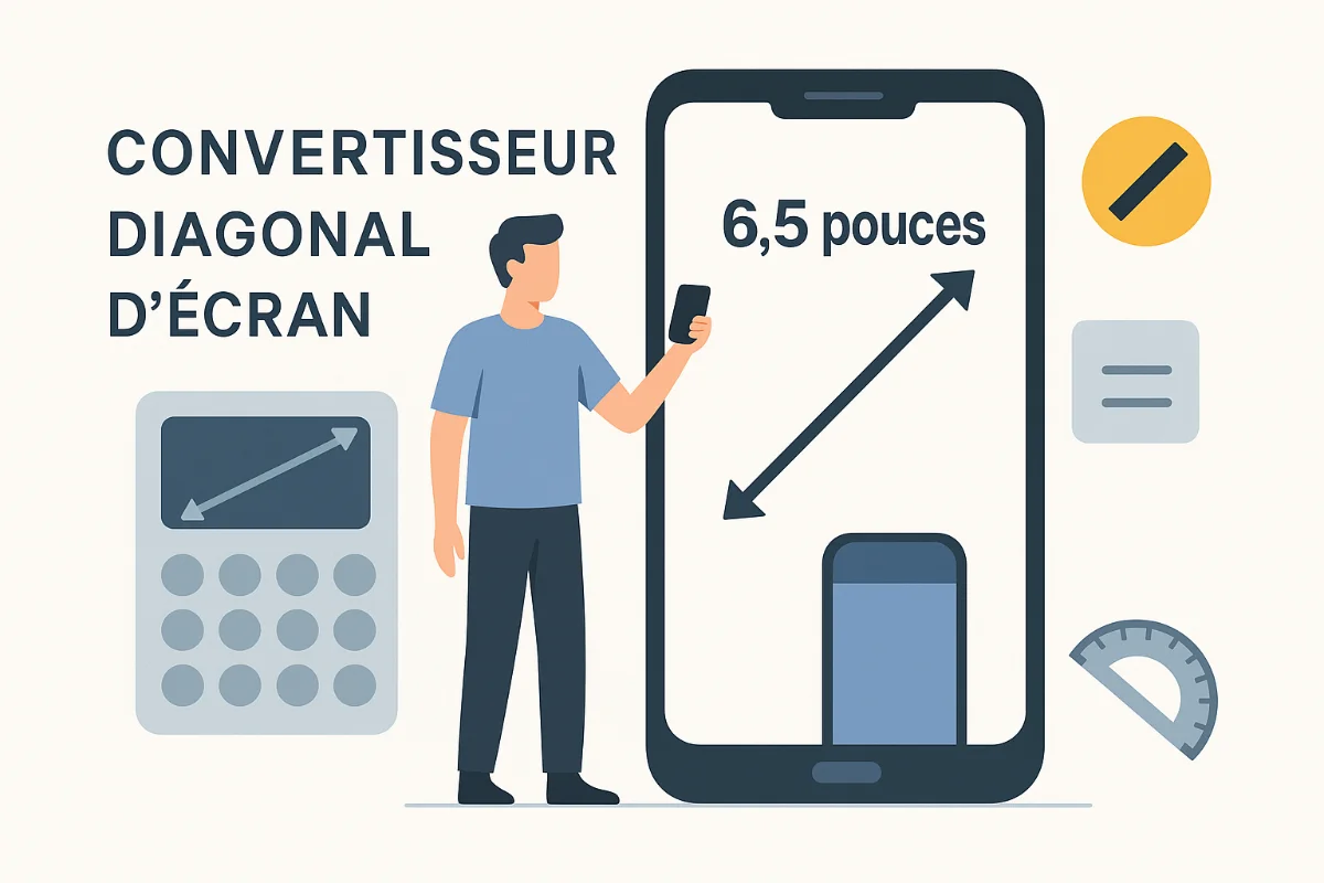 📱 Convertisseur Diagonal d’Écran